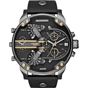 Diesel DZ7348 Mr. Daddy 2.0 Black Leather with gunmetal plating Mens Watch