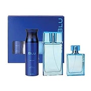 Ajmal Blu Gift Set For Men (BLU 90ml Cologne + BLU 200ml Deodorant + BLU Spray 90ml EDP)