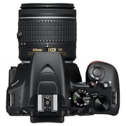 كاميرا رقمية نيكون بعدسة أحادية عاكسة سوداء طراز D3500 + عدسة AF-P مقاس 18-55مم وخاصية تقليل الاهتزاز + عدسة AF-P مقاس 70-300مم.