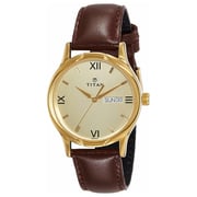 Titan 1580YL05 Analog Watch for Men with Day & Date Function