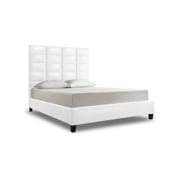 Luxurious Classic High-Profile Upholstered Bed King without Mattress White