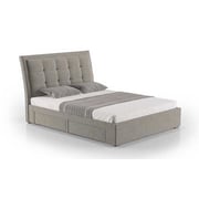 Four-Drawer Storage Bed King without Mattress Light Grey