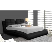 Upholstered Curved Bed Frame King Without Mattress Black