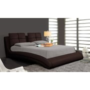 Upholstered Curved Bed Frame King Without Mattress Brown