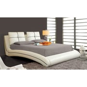 Upholstered Curved Bed Frame King With Mattress Off White