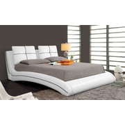 Upholstered Curved Bed Frame Super King With Mattress White