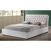 Leatherette Tufted Bed with Half-Medical Mattress Queen with Mattress White