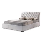 Leatherette Tufted Bed with Half-Medical Mattress Queen with Mattress White
