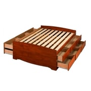 12-Drawer Captain's Platform Storage Bed King without Mattress Dirty oak