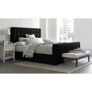 Padded Modern-Style Bed Queen with Mattress Black