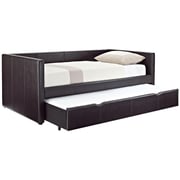 Lindsey Twin Daybeds with Trundle Beds with Mattresses in Choice of Colour Day Bed Brown