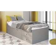 Kidsaw Single Bed with Storage Captainâ€™s Cabin Storage Single Bed without Mattress Grey
