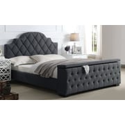Footboard Storage Bed Queen with Mattress Grey