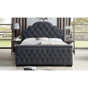 Footboard Storage Bed King with Mattress Grey