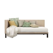 Mid-century Grey Upholstered Modern Daybed with Mattress Day Bed Beige