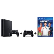 Sony PlayStation 4 Slim Gaming Console 1TB Black + Extra Controller + Cricket 19 Game