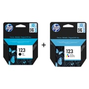 HP 123 Black Ink Cartridge F6V17AE + HP 123 Tri Color Ink Cartridge F6V16