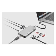 EZQuest X40030 Type-C Multimedia Hub Adapter 8 Ports Grey