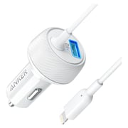 Anker PowerDrive 2 Elite Car Charger With Lightning Connector - White