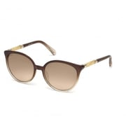 Swarovski SK0149H-48G-56 Women's Sunglasses Shiny Dark Brown/Brown Mirror