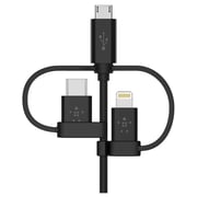 Belkin Universal Cable with Micro-USB, USB Type-C, & Lightning Adapters 1.2m