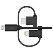 Belkin Universal Cable with Micro-USB, USB Type-C, & Lightning Adapters 1.2m