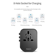 Rock BP-RCC Multi-Universal Travel Adapter + 3 in 1 Cable Black