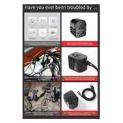 Rock BP-RCC Multi-Universal Travel Adapter + 3 in 1 Cable Black