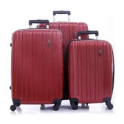 Para John ABS Luggage Travel Trolley With 4 Wheels 3pcs Set Burgundy