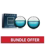 Bvlgari Aqva Eau De Toilette For Men 100ml Pack of 2 - Bundle Offer
