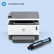 HP Neverstop Laser 1200W Wireless, Print, Scan, Copy, Automated Document Feeder, Mono Printer, Toner preloaded to print up to 5000 pages - White [4RY26A]