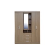 Pan Emirates Havana Star 5 Door Wardrobe With Mirror Brown