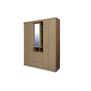 Pan Emirates Havana Star 5 Door Wardrobe With Mirror Brown