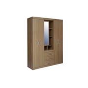Pan Emirates Havana Star 5 Door Wardrobe With Mirror Brown
