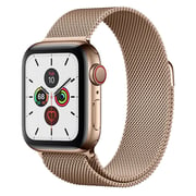 Apple Watch Series 5 GPS + Cellular 44mm Gold Stainless Steel Case with Gold Milanese Loop