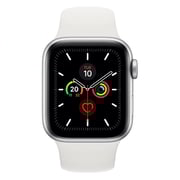 Apple Series 5 GPS + Cellular 40mm Silver Aluminium Case with White Sport Band
