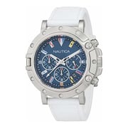 Nautica NST 800 Flags Quartz White Silicon Watch For Men NAD17526G