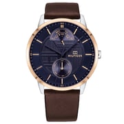 Tommy Hilfiger Hunter Dark Brown Leather Watch For Men 1791605