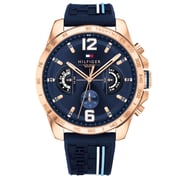 Tommy Hilfiger Decker Blue Rubber Watch For Men 1791474