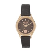 Versus Versace Mount Pleasant Black Leather Watch For Women VSP560418