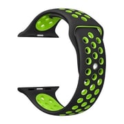 Maxguard Silicone Nike Strap 38/40mm Black/Green For Apple Watch