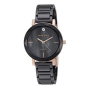 Anne Klein Black Ceramic Quartz Watch Women