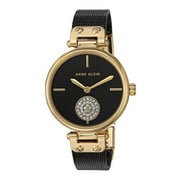 Anne Klein Black Metal Quartz Watch Women