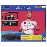 Sony PlayStation 4 Slim Console 1TB Black - Middle East Version + Extra Controller + FIFA20 Game + PlayStation Plus Membership Card