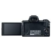 كاميرا رقمية كانون طراز EOS M50  بدون مرآة سوداء مع عدسة EF-M مقاس 15-45 مم ومثبت IS  وتقنيةSTM +مجموعة فلوجر.