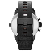 Diesel Little Daddy Chronograph Black Leather Watch Men DZ7291