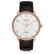 Omax Dome Series Brown Leather Analog Watch For Men DC001R35I