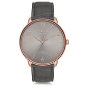 Omax Dome Series Grey Leather Analog Watch For Men DC001R99I