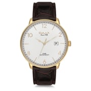 Omax Dome Series Brown Leather Analog Watch For Men DCD001G35I