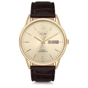 Omax Classic Series Brown Leather Analog Watch For Men JD01G15I